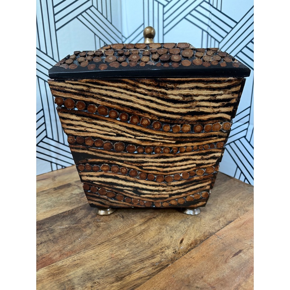 Handcrafted Natural Wood Bark Branch Slice Decorative Jewelry Keepsake Box